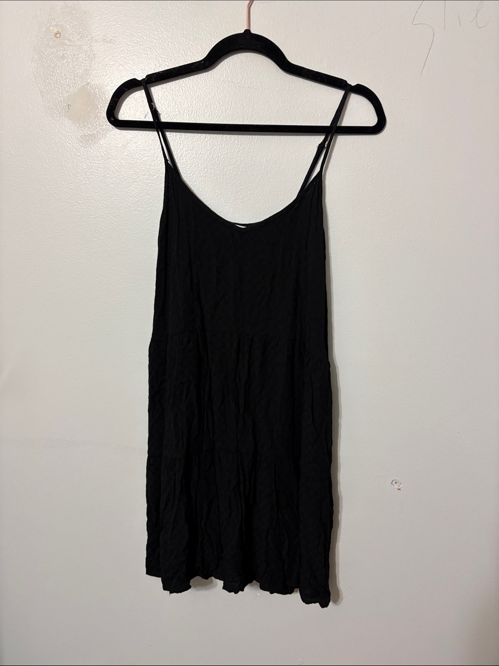 Natural Life Black Rayon Spaghetti Strap Swing Dress Size M - Picture 2 of 5